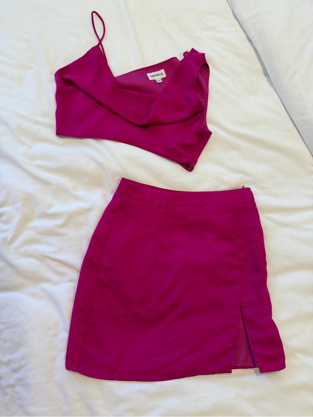 superdown Fuchsia Mini Skirt with Front Slit